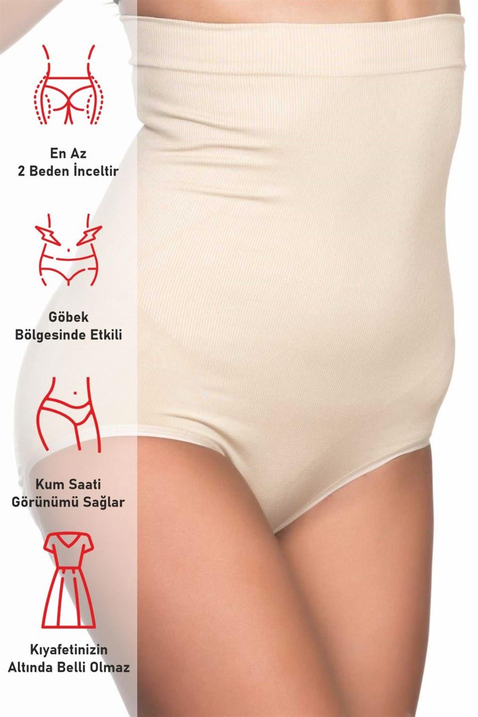 Arkedia 208 Yüksek Bel Slip İnceltici - Sıkılaştırıcı Korse ( Ten )