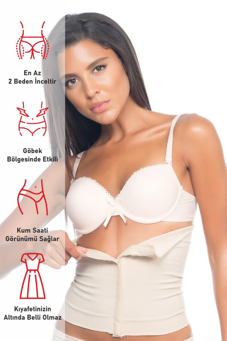 Arkedia 226 Kancalı Karın Korse ( Ten )
