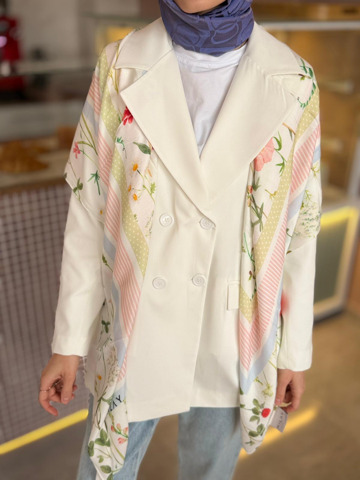 Grace Blazer Ceket - BEYAZ