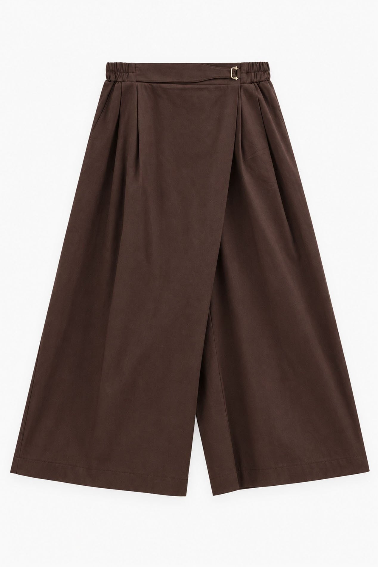 Hly Tokalı Gabardin Pantolon Etek-Kahve