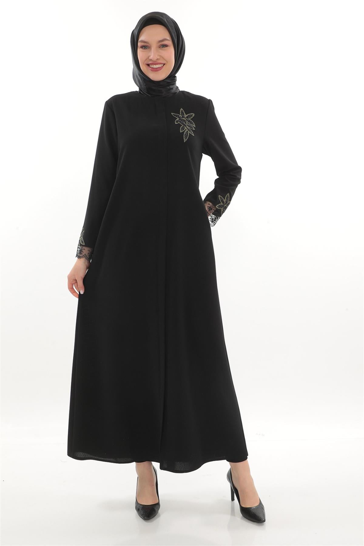 Aydan Çiçek Taş Detaylı Ferace