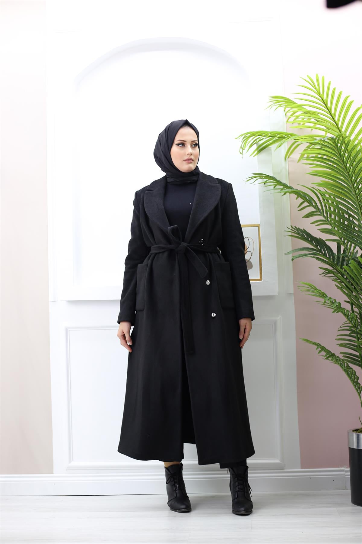 Torba Cep Kaşe Kaban Siyah