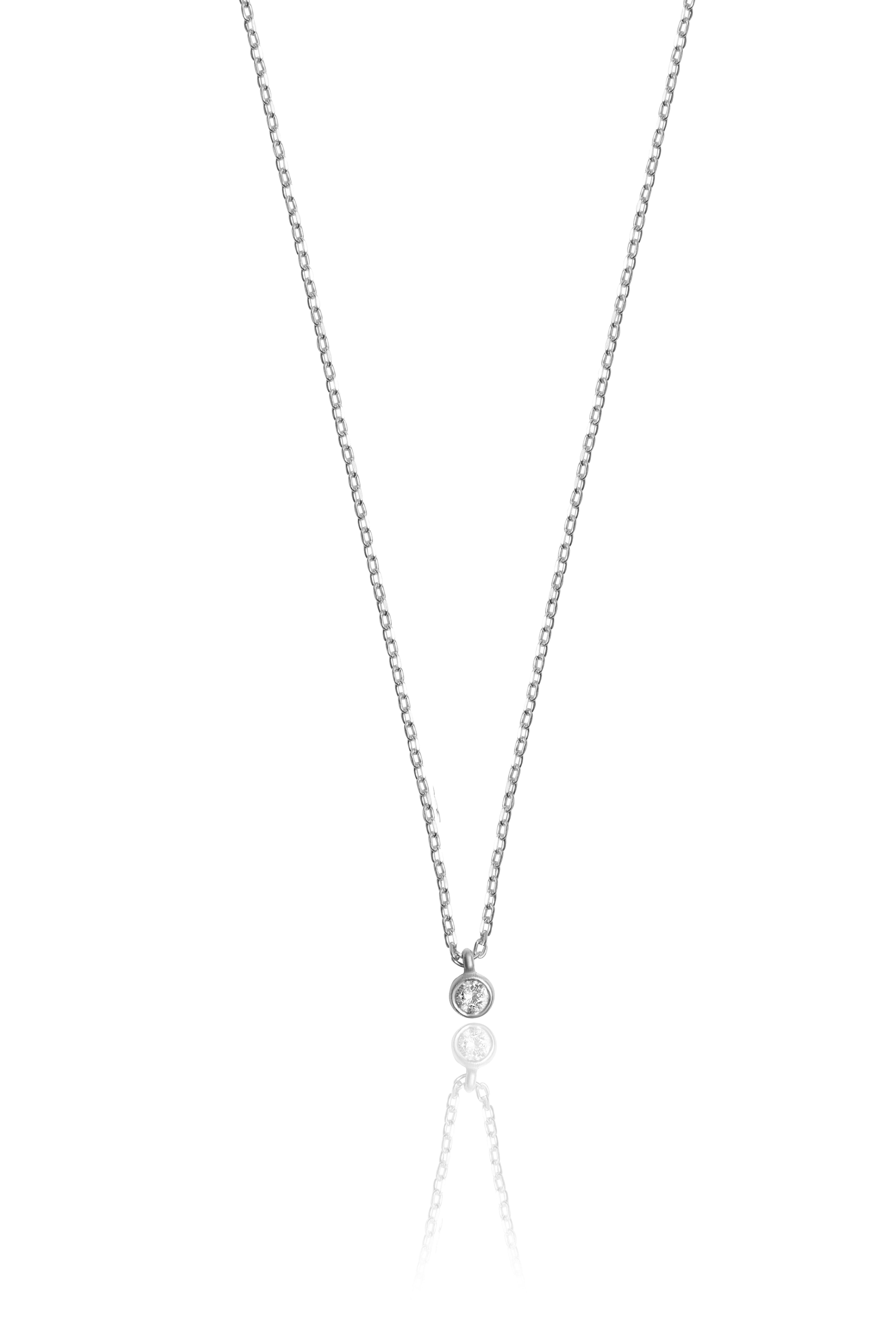 0.10 carat Tektaş Pırlanta Kolye