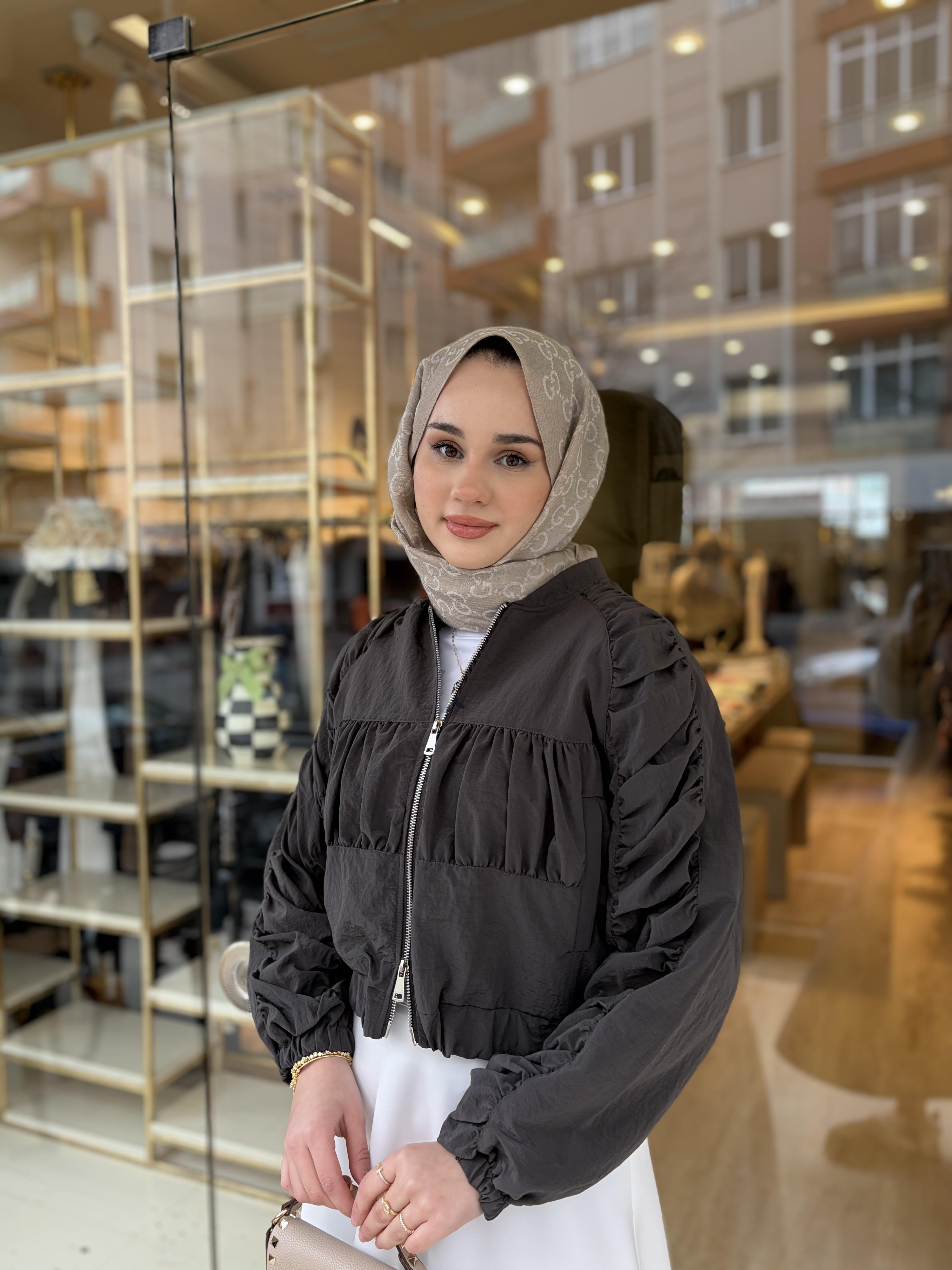 FERMUARLI KAT CEKET GRİ