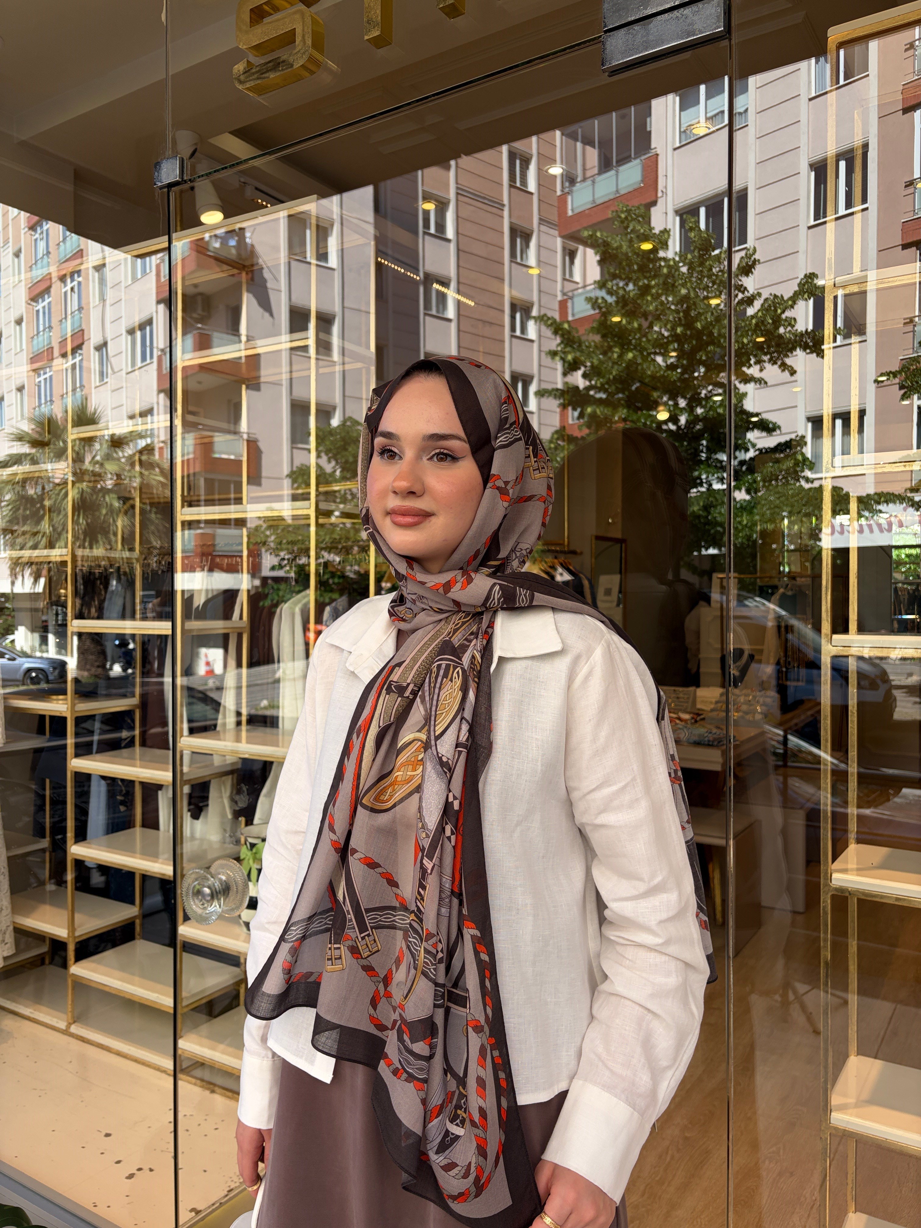 İTALYAN YÜN İPEK ŞAL KAHVE