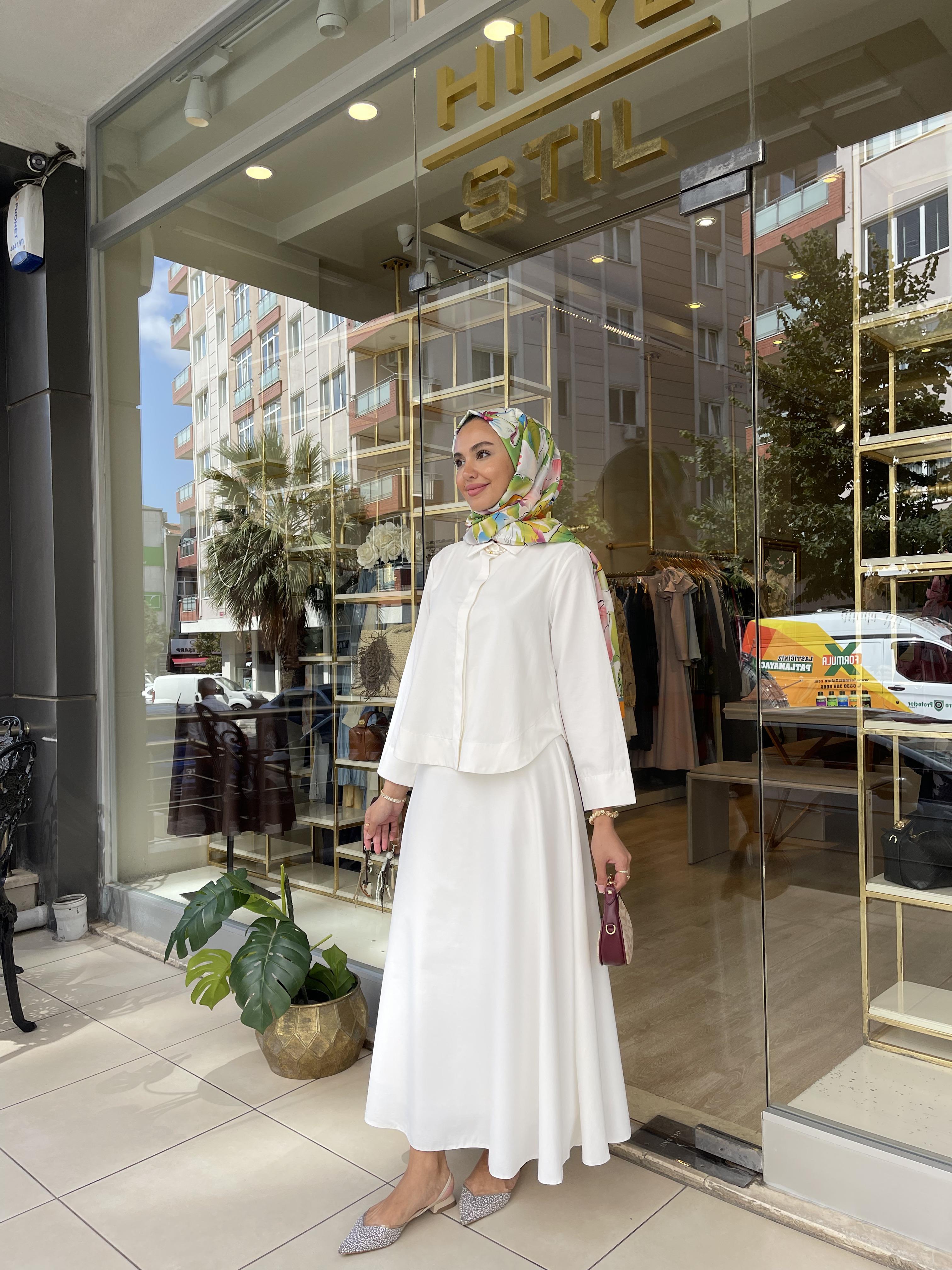 PAMUK SATEN ETEK | BEYAZ