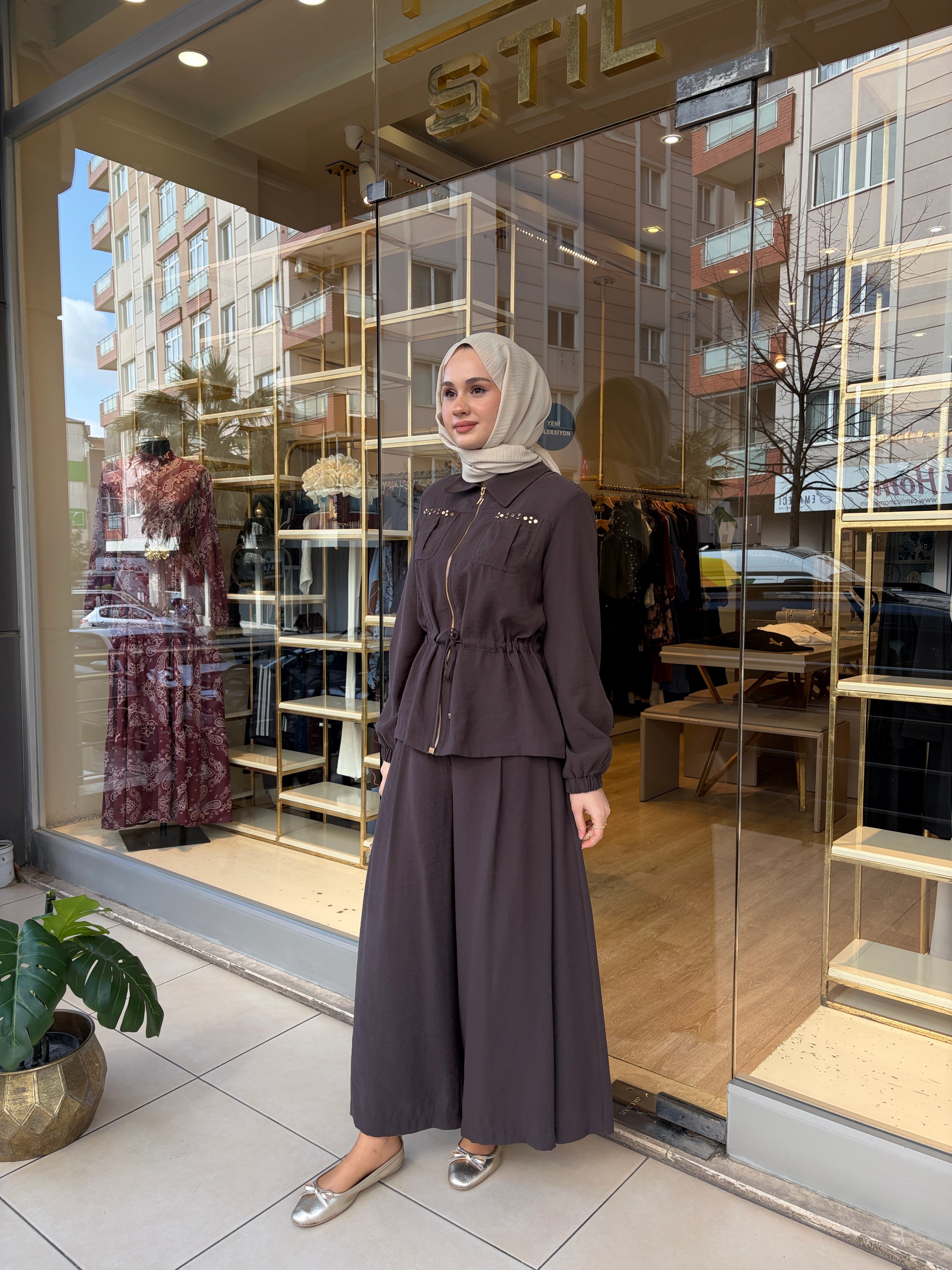 PANTOLON ETEK TAKIM KAHVERENGİ
