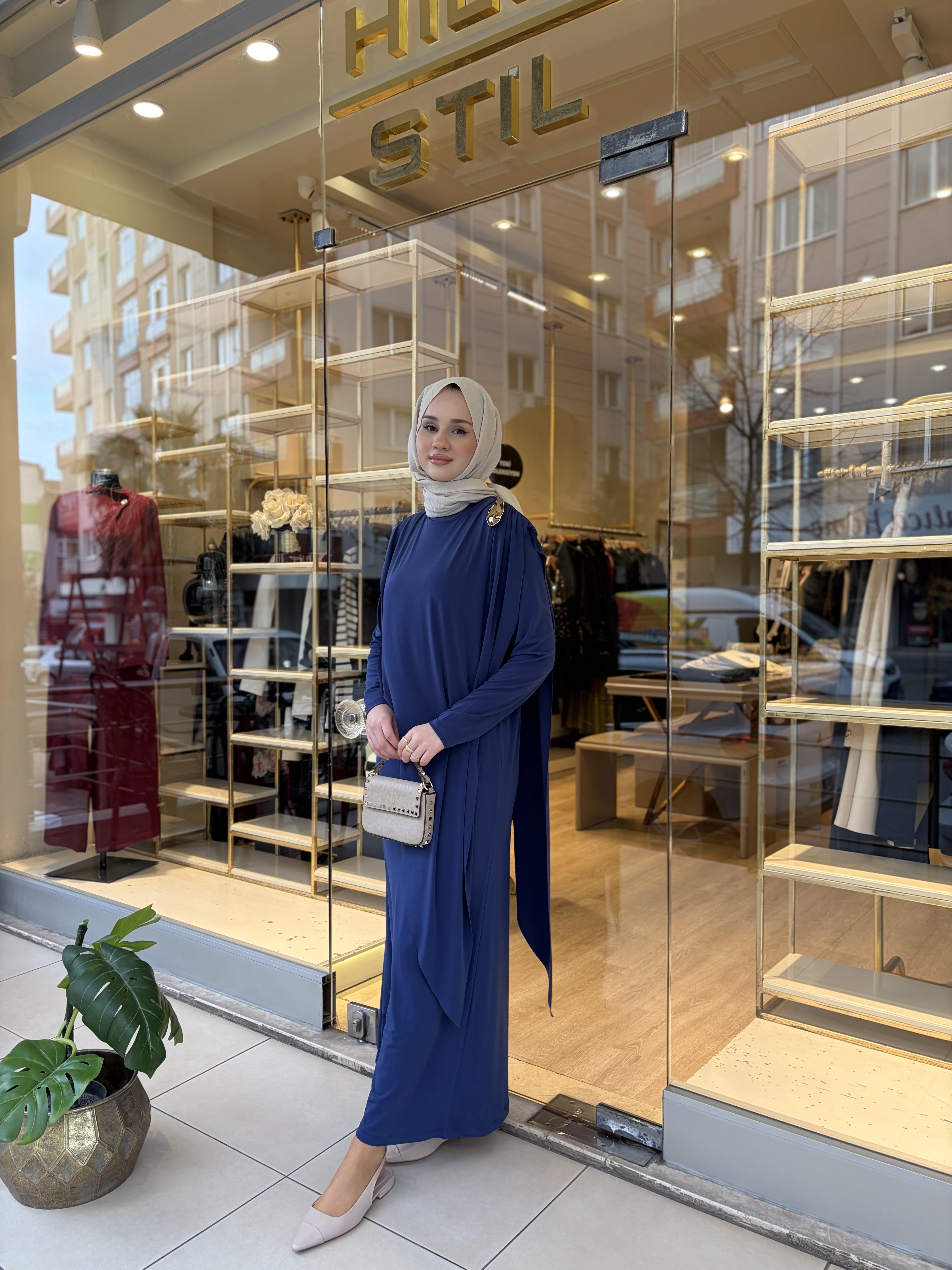 DOHA ELBİSE LACİVERT
