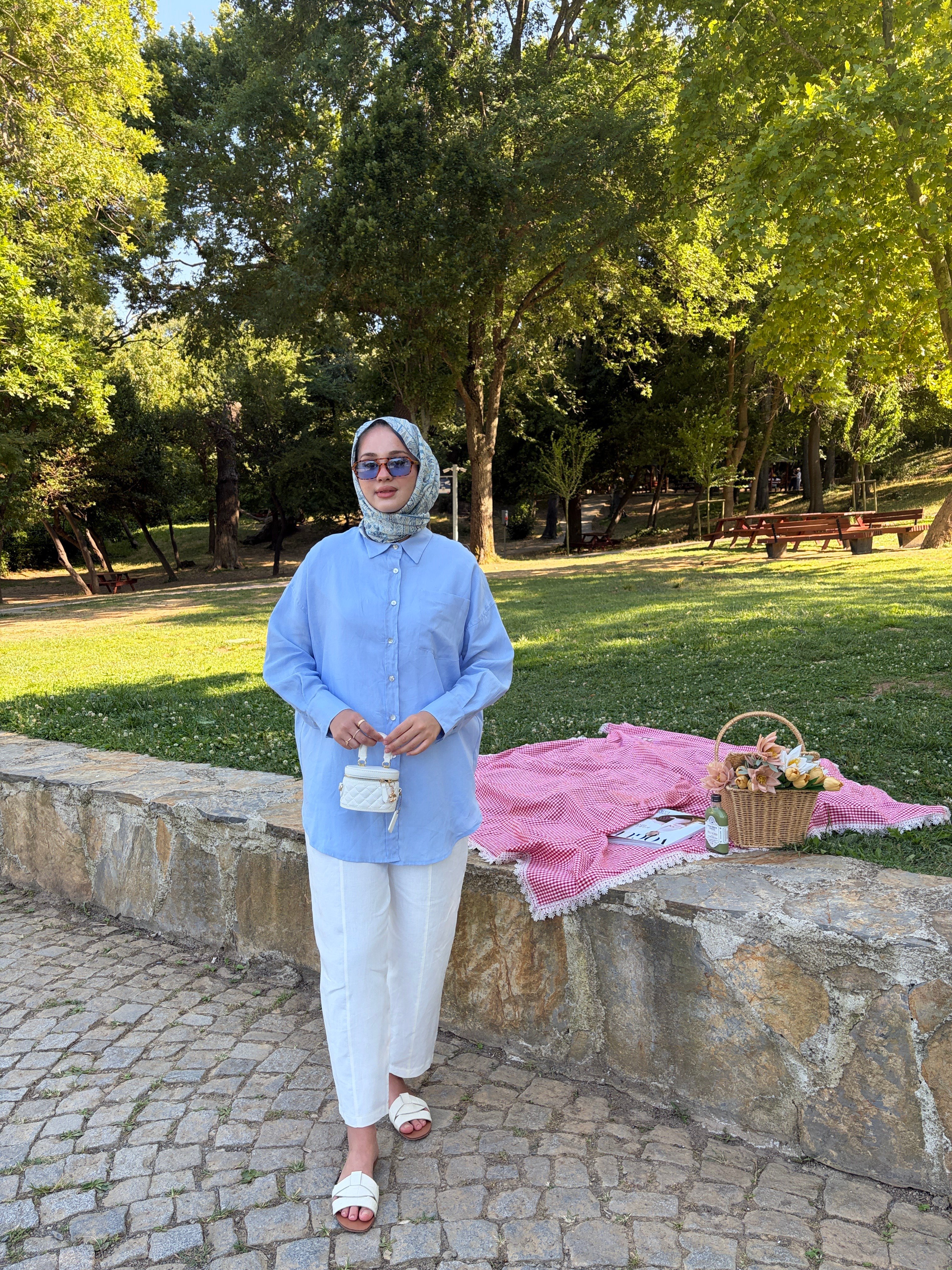 Eliza Keten Gömlek AÇIK MAVİ