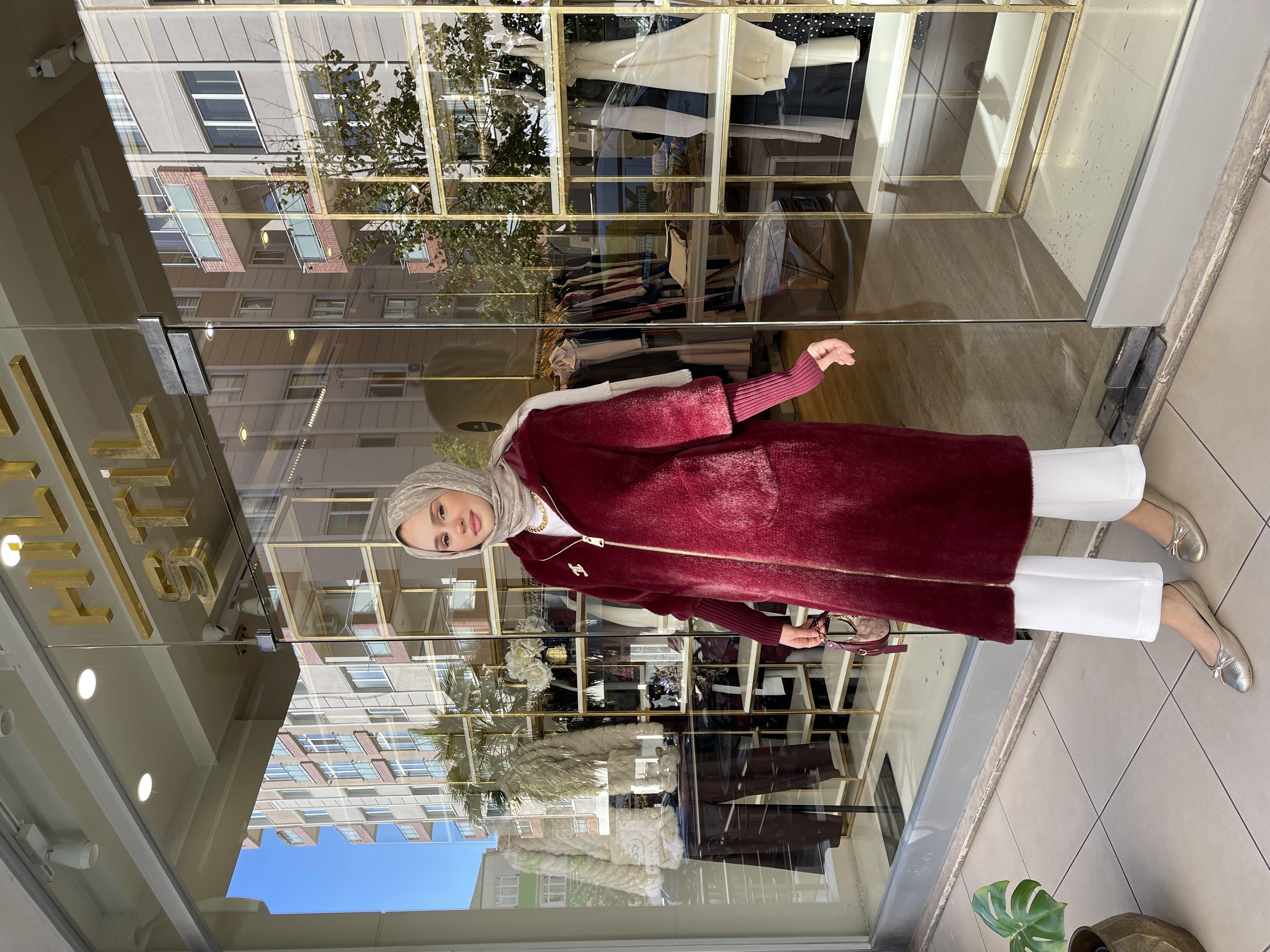 FERMUARLI ANGORA KABAN BORDO