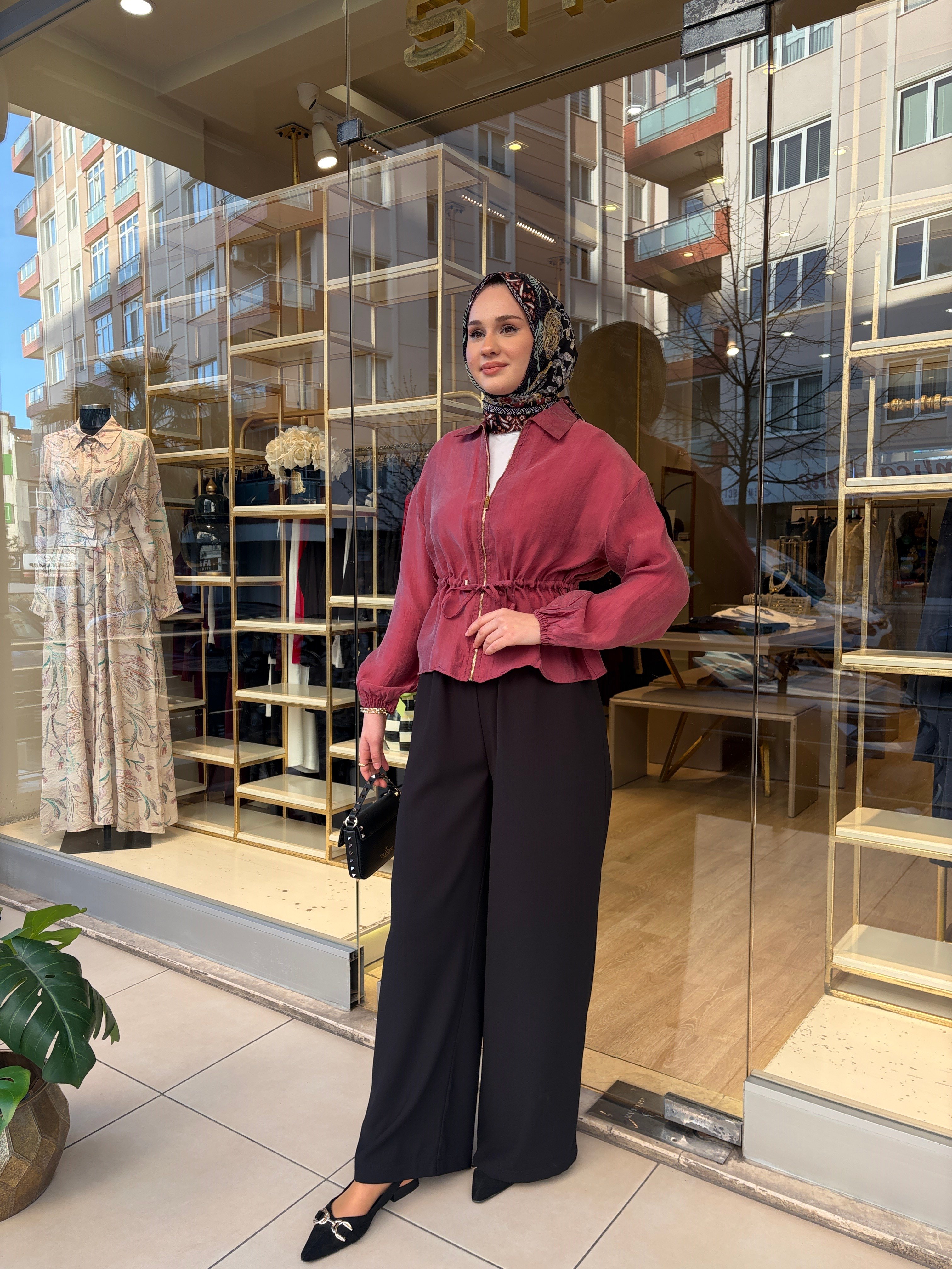 LASTİKLİ KREP PANTOLON SİYAH