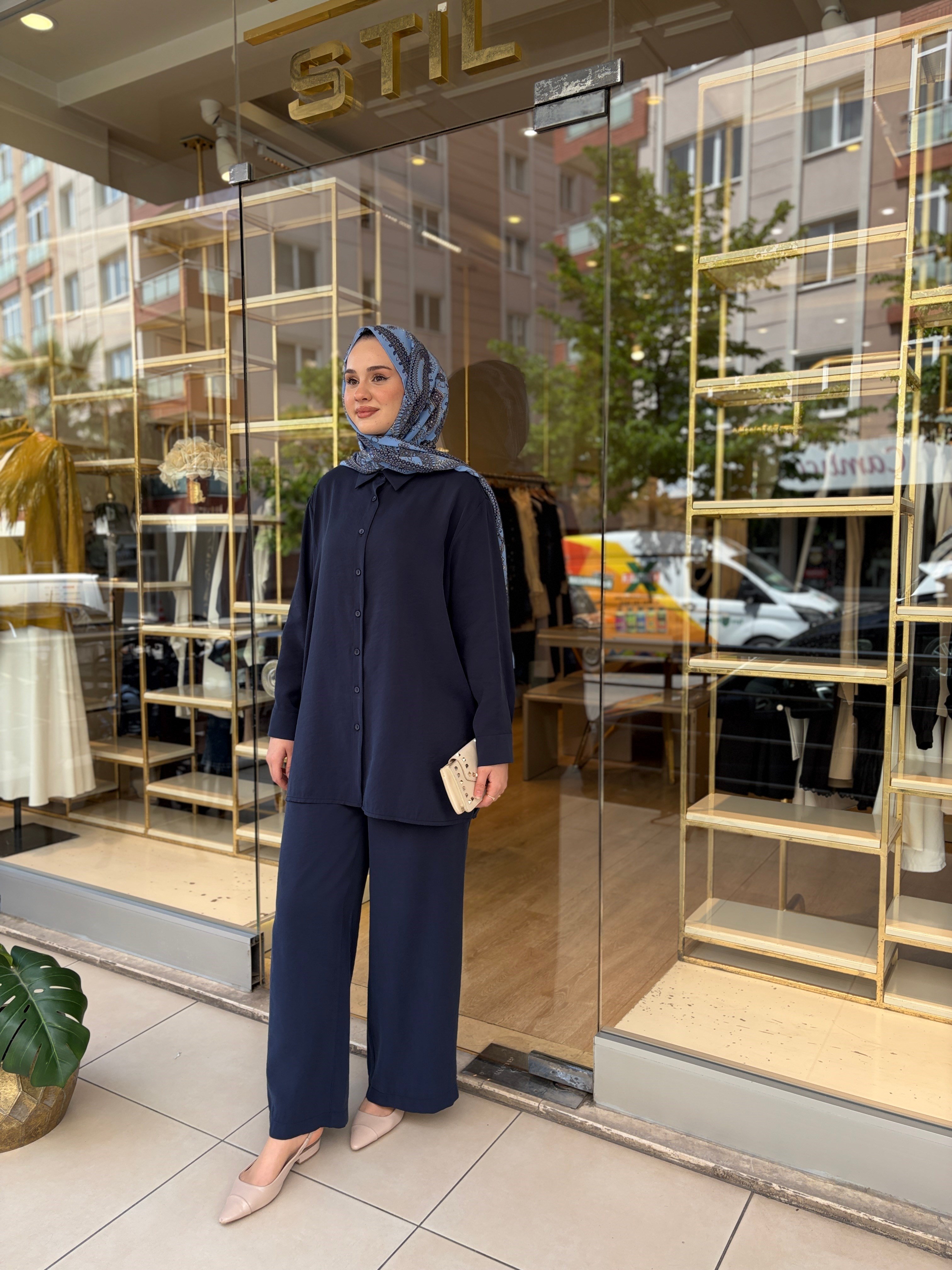 MODAL KUPRA PALAZZO PANTOLON LACİVERT