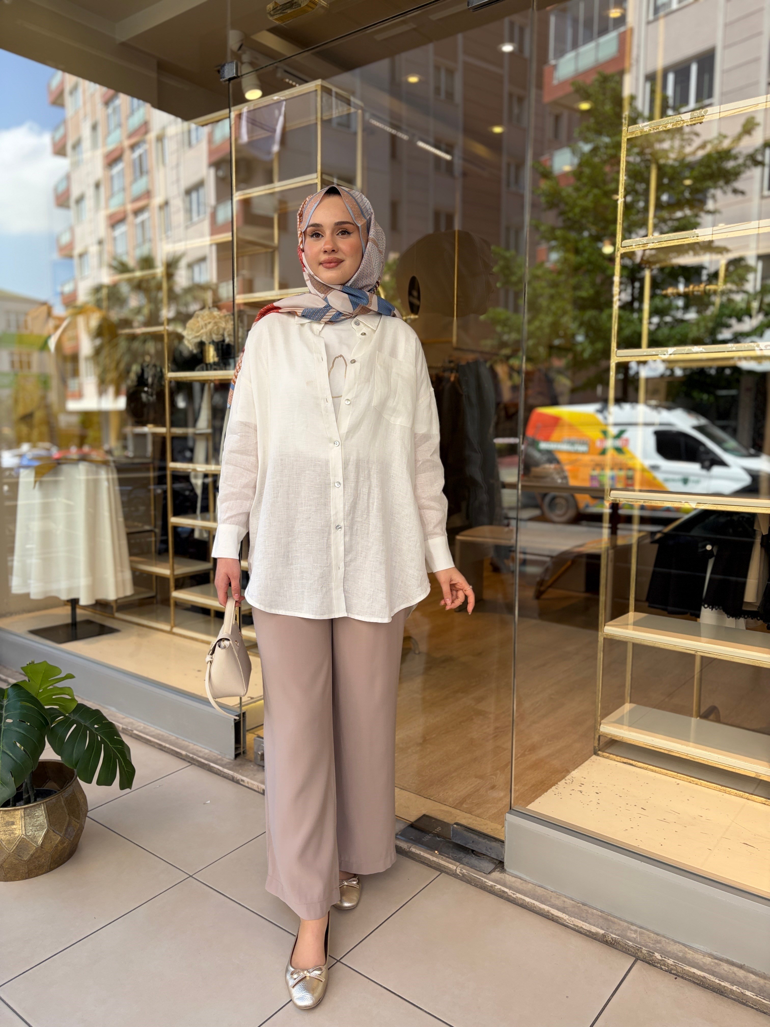 MODAL KUPRA PALAZZO PANTOLON VİZON