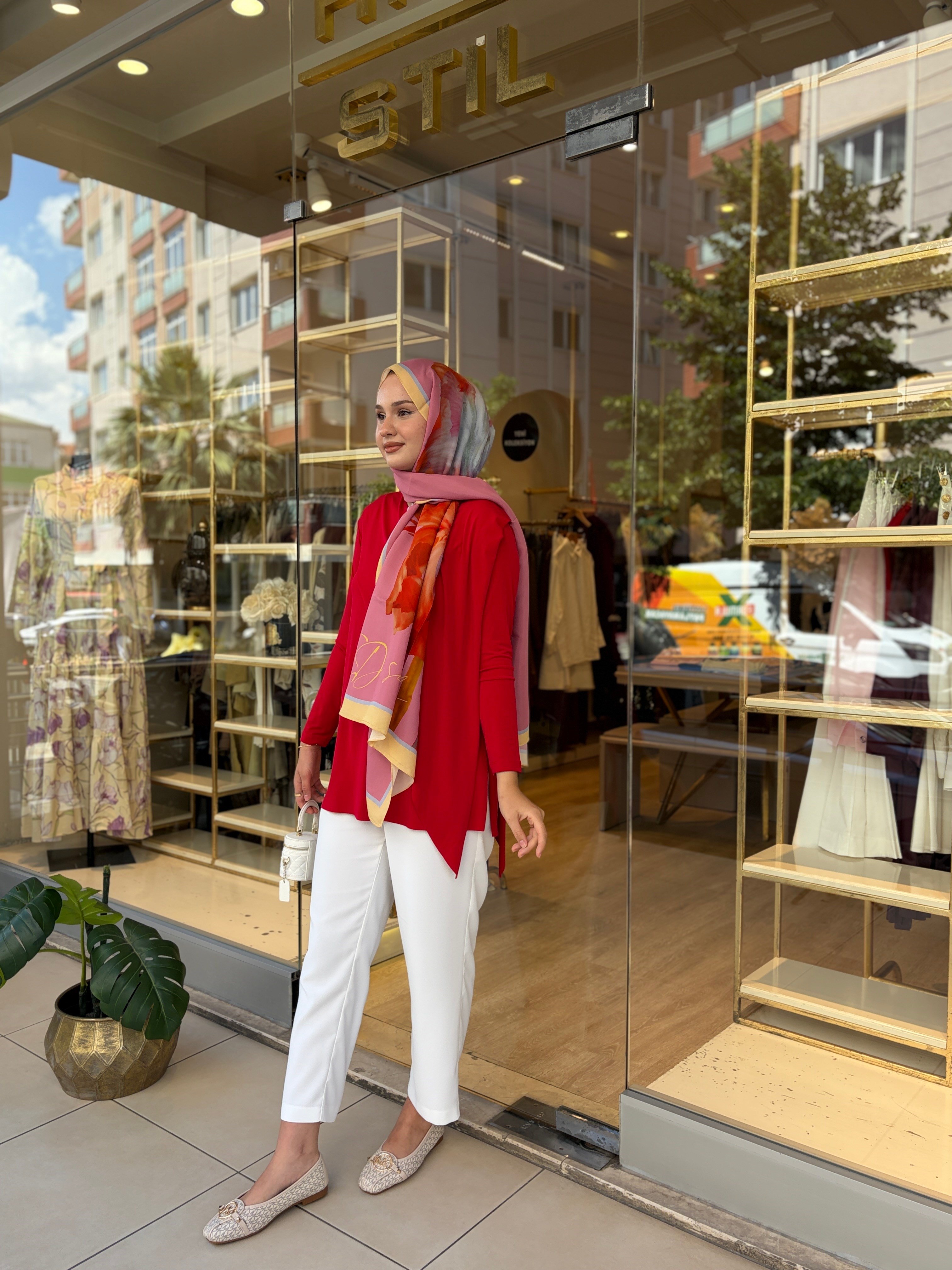 POP DOHA TUNİK KIRMIZI