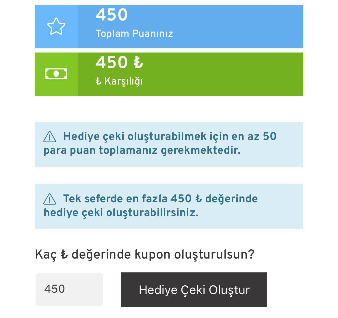 Hediye Çeki Oluşturma
