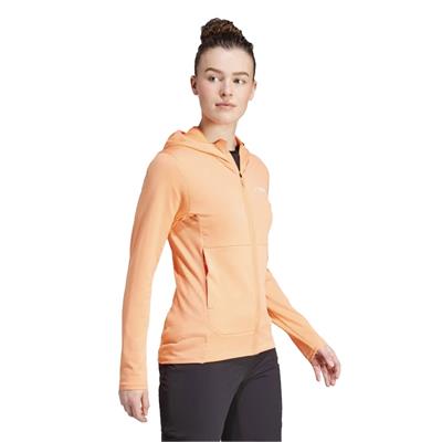 ADIDAS KADIN POLAR CEKET Terrex Xperior Light Turuncu Kapüşonlu Tam Fermuar