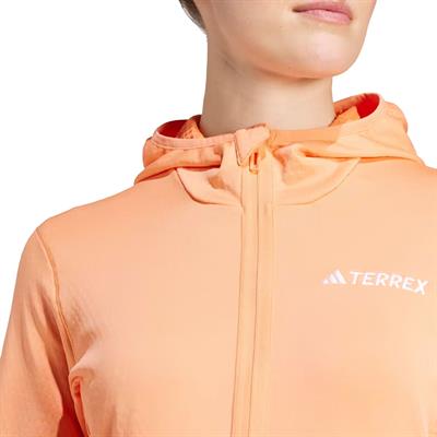 ADIDAS KADIN POLAR CEKET Terrex Xperior Light Turuncu Kapüşonlu Tam Fermuar
