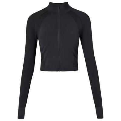 Athlete Crop Seamless Workout Zip Up Kadın Koşu Ceketi