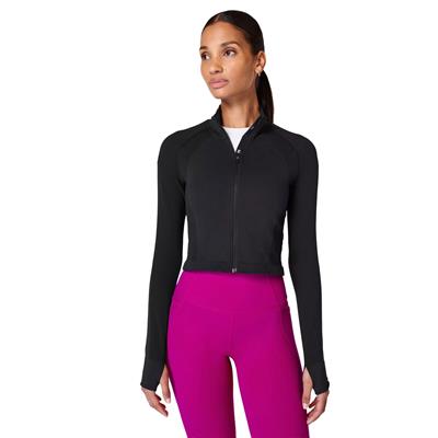 Athlete Crop Seamless Workout Zip Up Kadın Koşu Ceketi