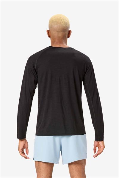 NNormal Mens Merino Long Sleeve Erkek Koşu Tişörtü - Siyah