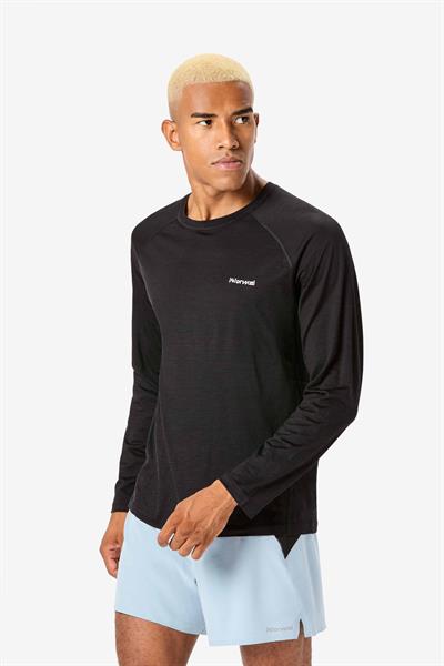 NNormal Mens Merino Long Sleeve Erkek Koşu Tişörtü - Siyah