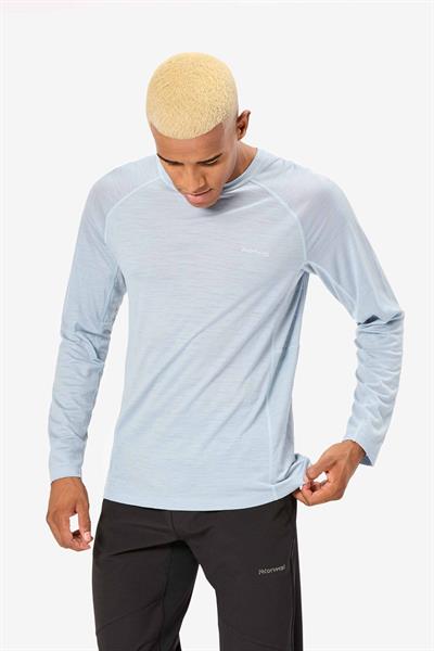 NNormal Mens Merino Long Sleeve Erkek Koşu Tişörtü - Mavi