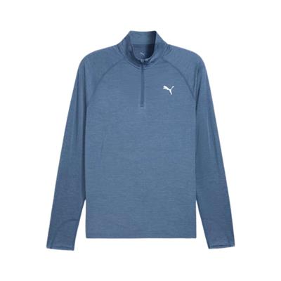 Puma Run Veloty 1/4 Zip Erkek Mavi Koşu Tişört
