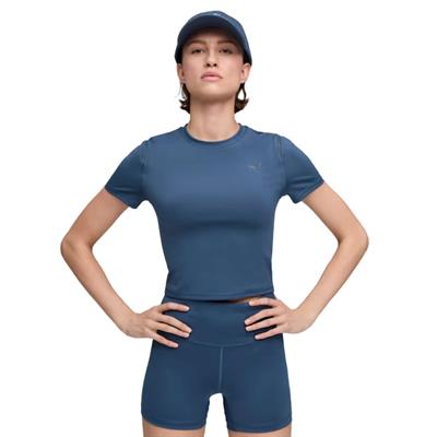 Puma W Puma Shape Baby Tee Kadın Mavi Koşu Tişört