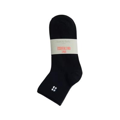 Sweaty Betty Essentials Mini Crew Socks 3 Pack Kadın Siyah Çorap