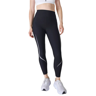 Sweaty Betty Zero Gravity 7/8 Illuminate Run Kadın Siyah Koşu Taytı