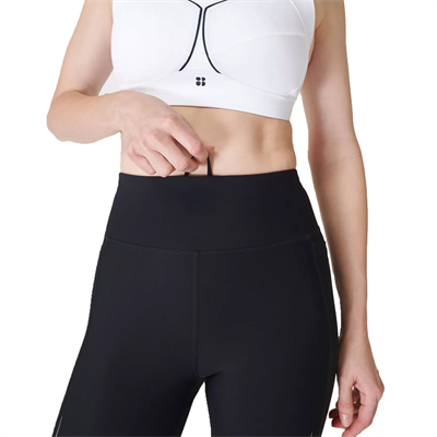 Sweaty Betty Zero Gravity 7/8 Illuminate Run Kadın Siyah Koşu Taytı