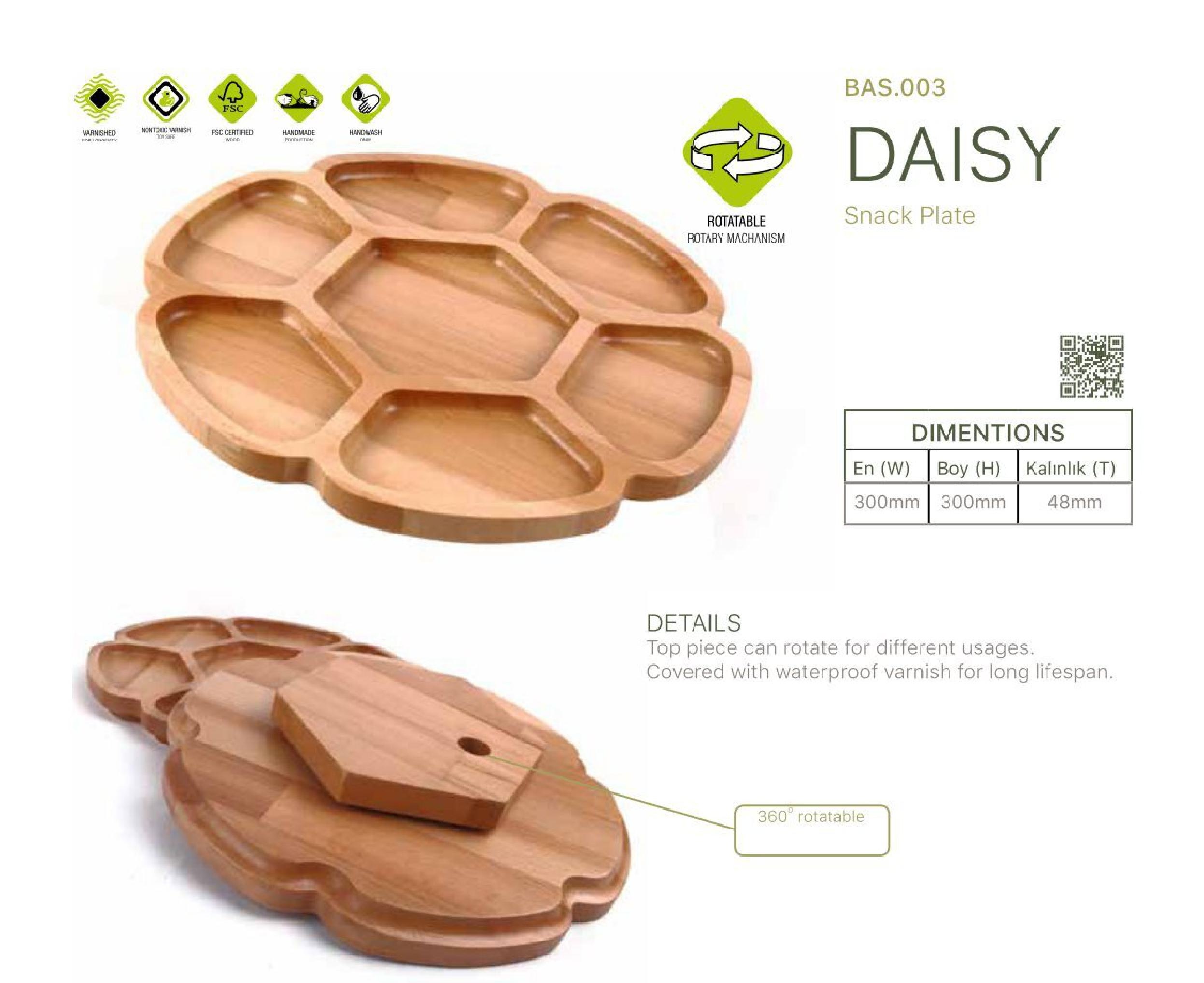 DAISY serving tray, wooden snack board, rustic kitchen serving board, elegant wood presentation tray, handcrafted wooden platter, multipurpose wooden server, natural finish tray, breakfast and appetizer board, wooden kitchen decor, stylish wooden board