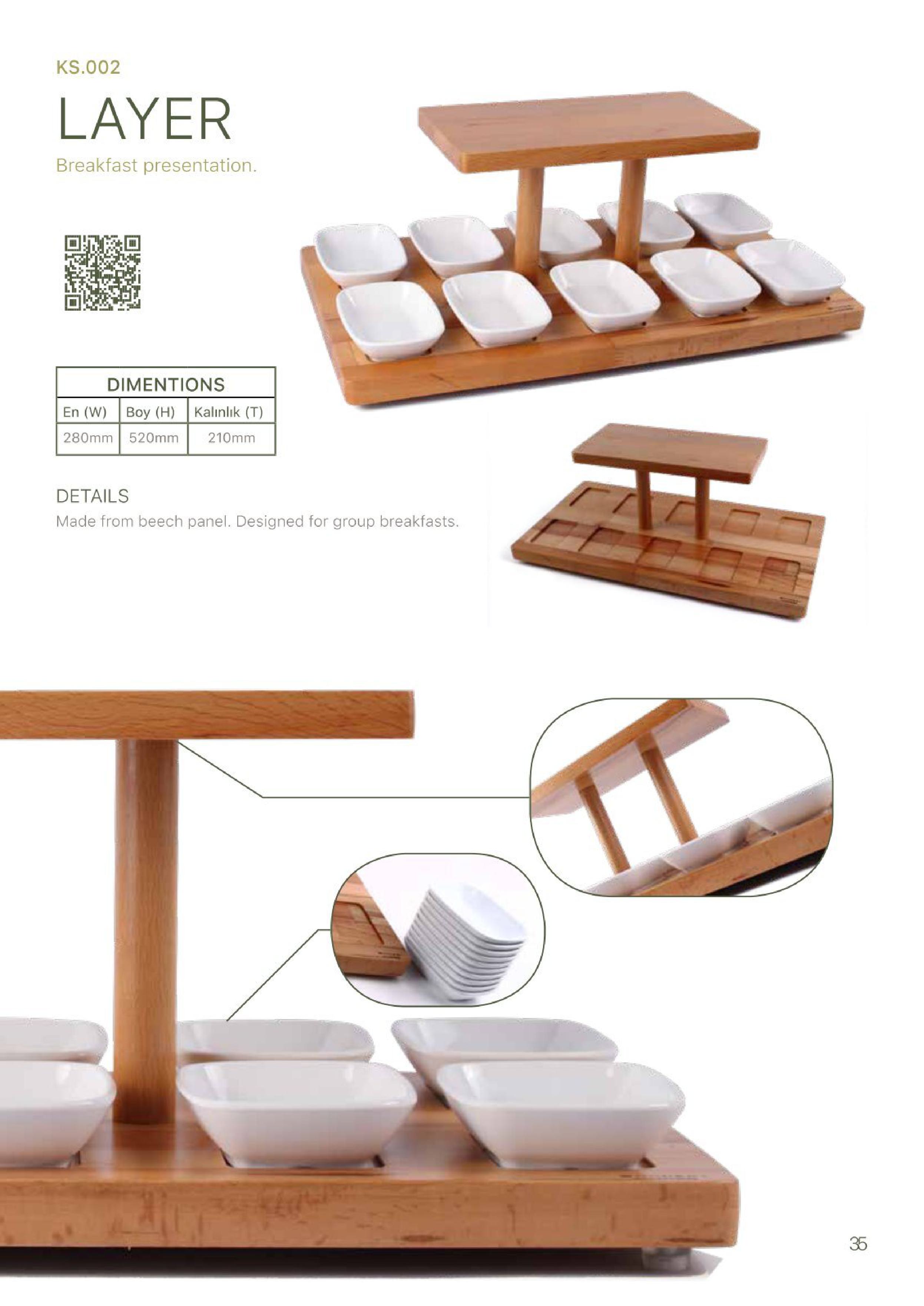 LAYER breakfast board, tiered wooden tray, organized breakfast serving board, wooden morning platter, handcrafted multi-level tray, rustic breakfast tray, natural wood kitchenware, elegant serving board, multi-tier food presentation, wooden charcuterie board, breakfast decor tray