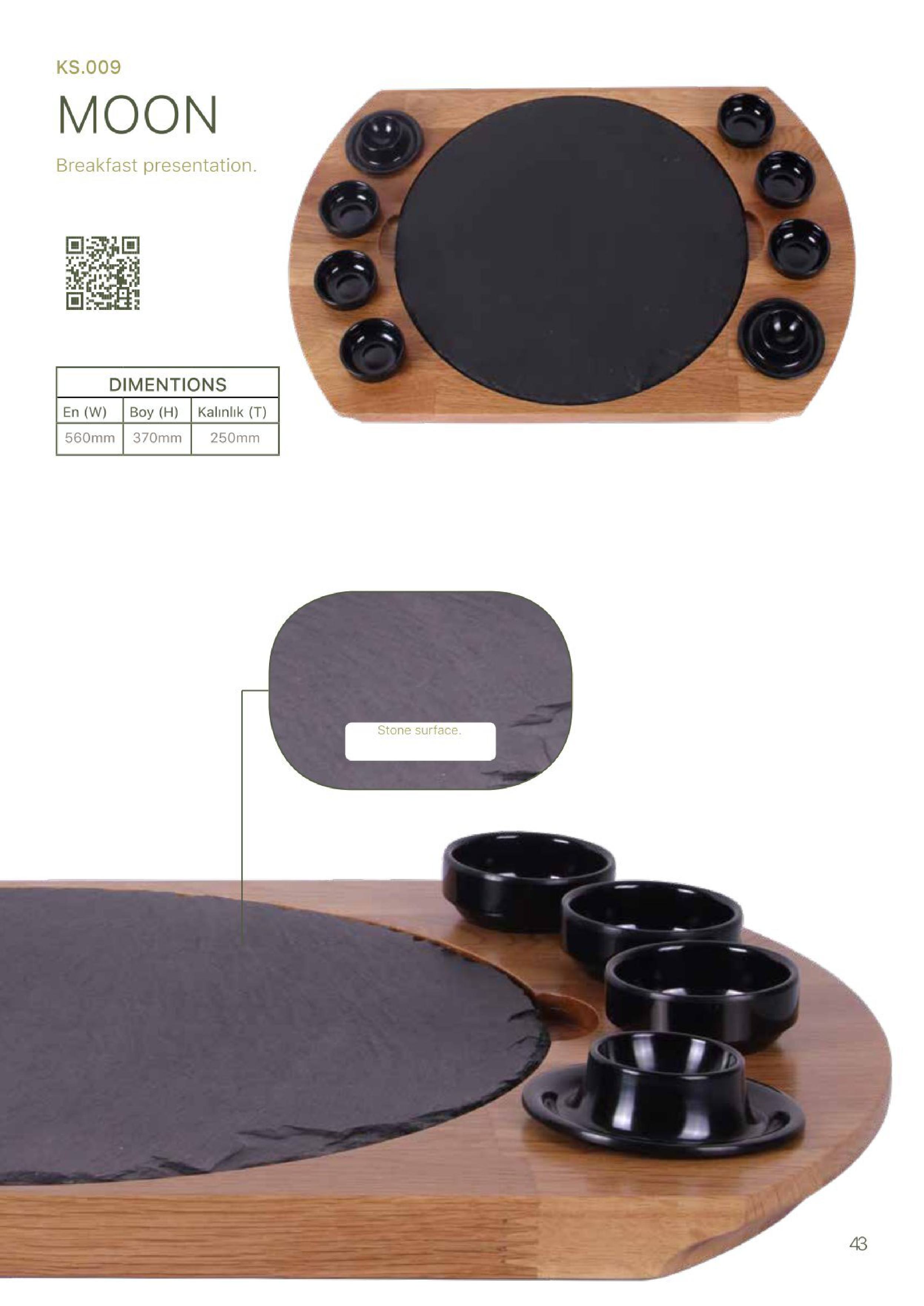 Moon wooden breakfast board, curved food serving tray, elegant breakfast platter, natural wood brunch tray, handcrafted crescent tray, rustic food presentation board, unique shaped breakfast server, stylish morning tray, curved wooden charcuterie board