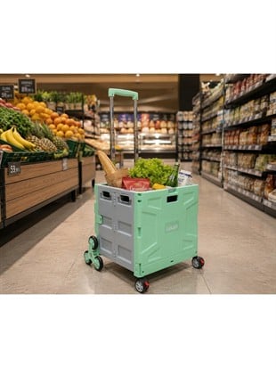 Katlanabilir Portatif Alışveriş Market ve Pazar Arabası FP548