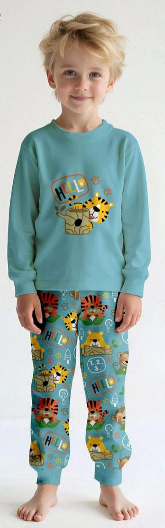 Aslanlı Pamuklu Pijama Takımı (1-9 Yaş)