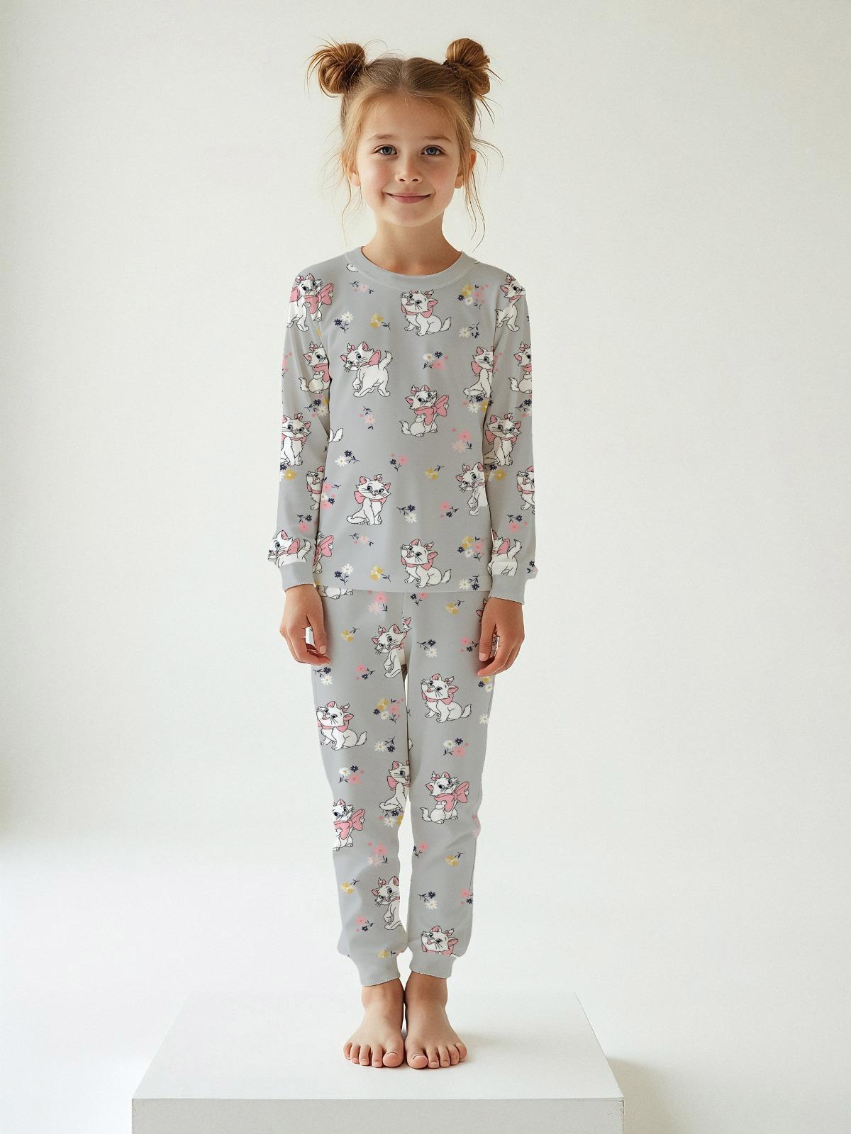 Kedi Pamuklu Pijama Takımı (1-9 Yaş)
