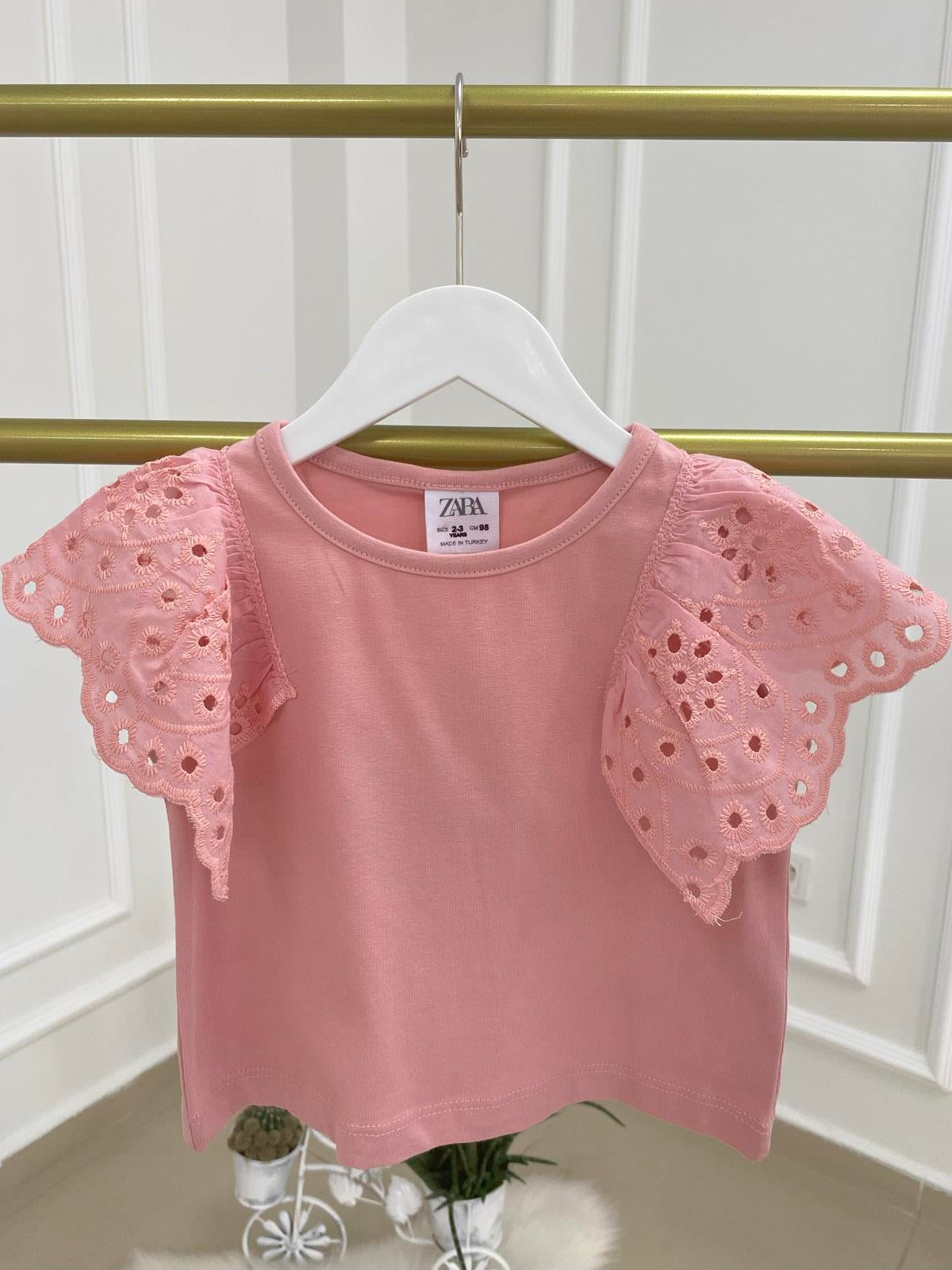 Kısa Kol Fisto Kız Çocuk Pamuklu Body Pembe (2-12 Yaş)