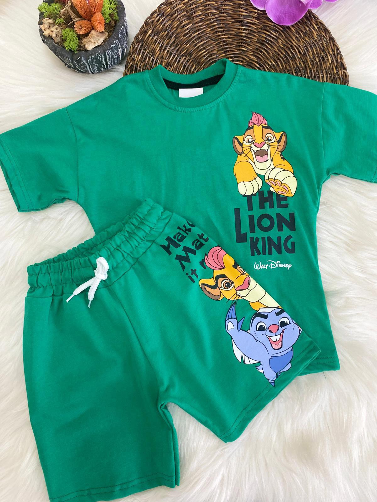 Lion King Şortlu İkili Takım Yeşil (3-10Yaş)