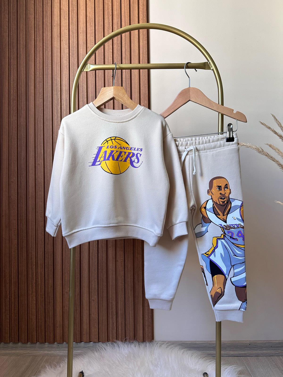 Los Angeles Lakers Unısex Çocuk Pamuklu İkili Takım Taş (2-8 Yaş)