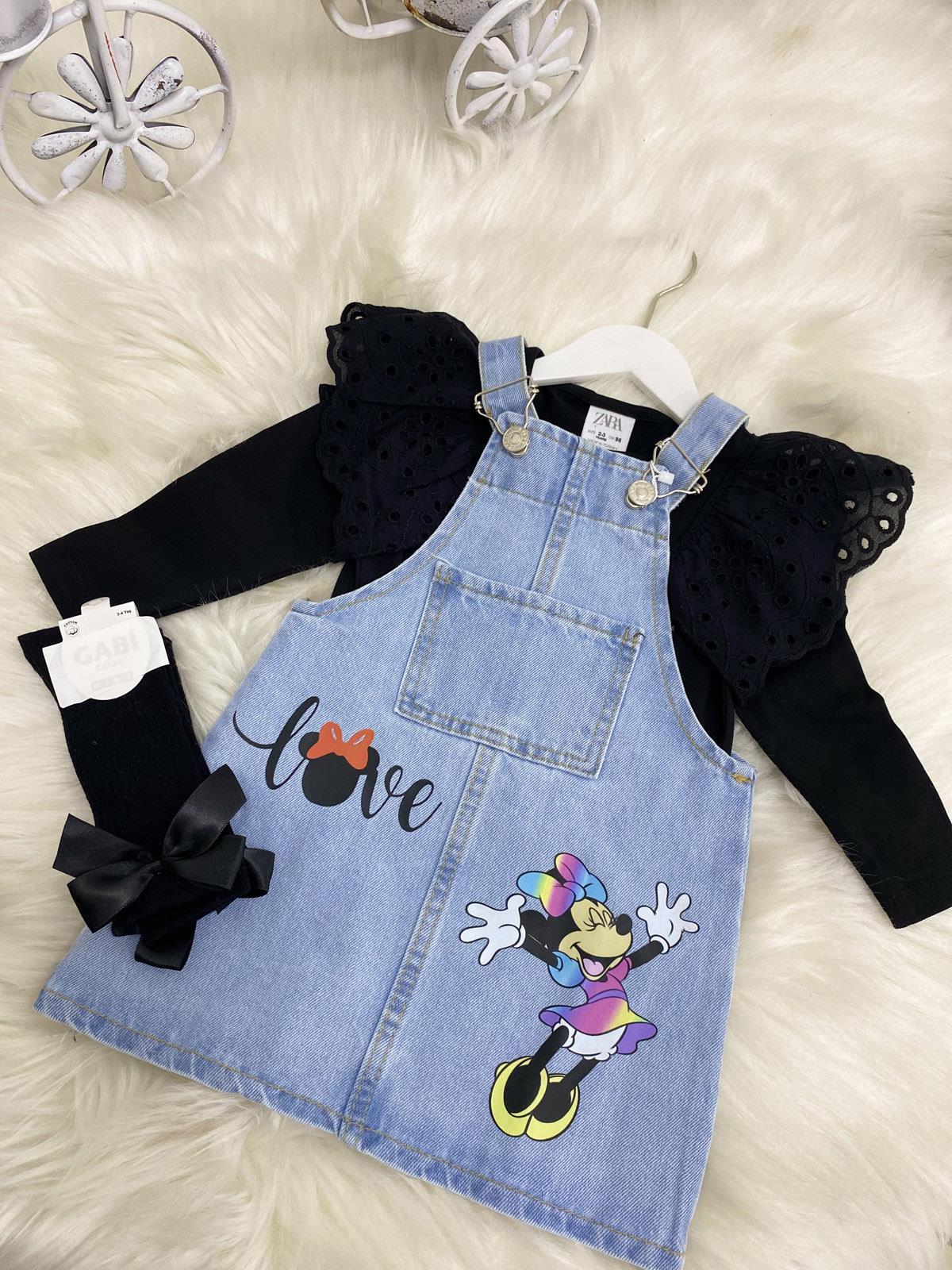 Love Minnie Kız Çocuk Jean Jile Mavi (18 Ay- 6 Yaş)