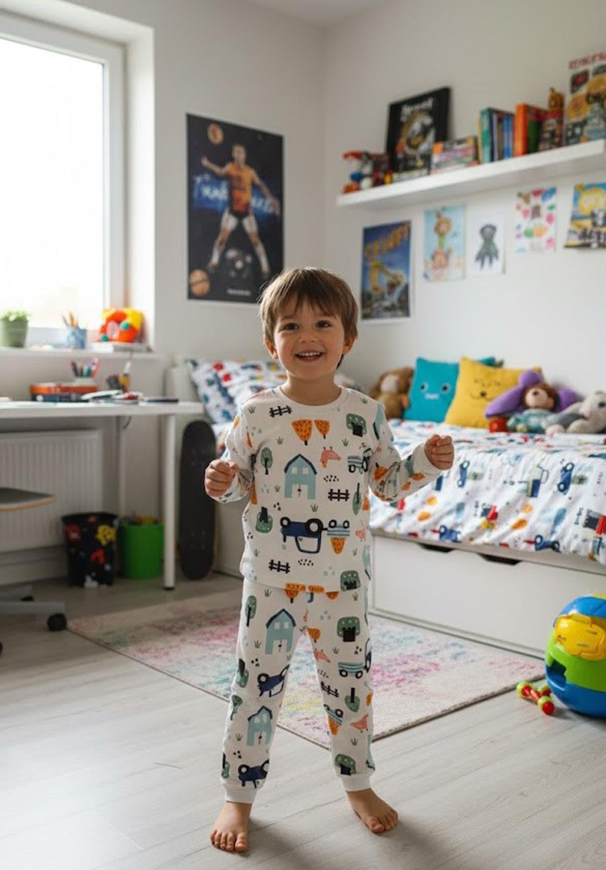 Unısex Pamuklu Pijama Takımı (3-12 Yaş)
