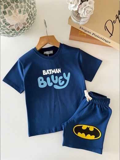 Bluey Pamuklu Şortlu İkili Takım  Lacivert(2-8 Yaş)