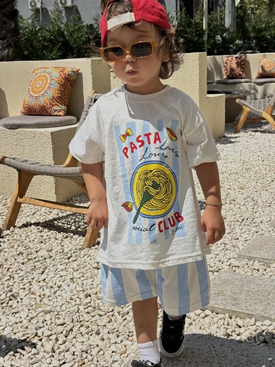 Pasta Club Çizgili Şortlu İkili Takım (2-8 Yaş)