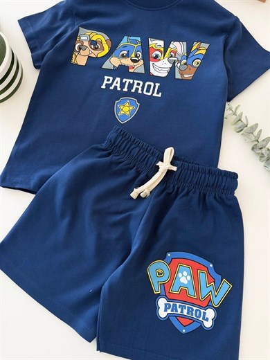 Paw Patrol Pamuklu Şortlu İkili Takım Lacivert(2-8 Yaş)