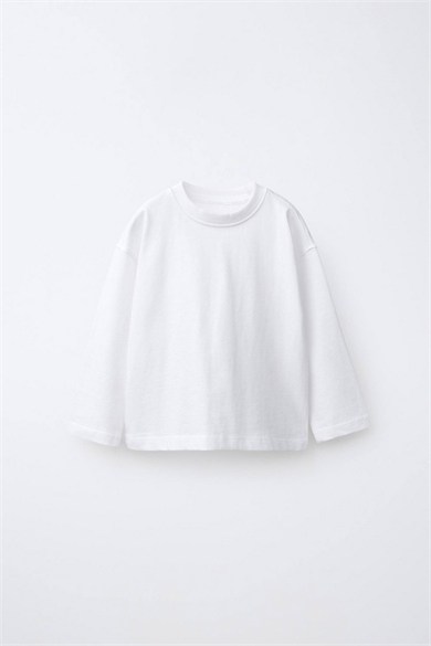 Unısex Pamuklu Basic Tshirt Beyaz (2-7 yaş)