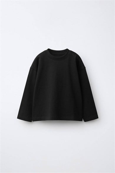 Unısex Pamuklu Basic Tshirt Siyah (2-7 yaş)