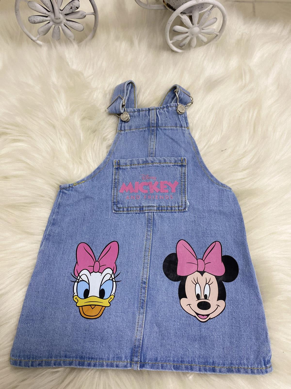  Mickey and Friend Kız Çocuk Jean Jile Mavi (2-8 Yaş)