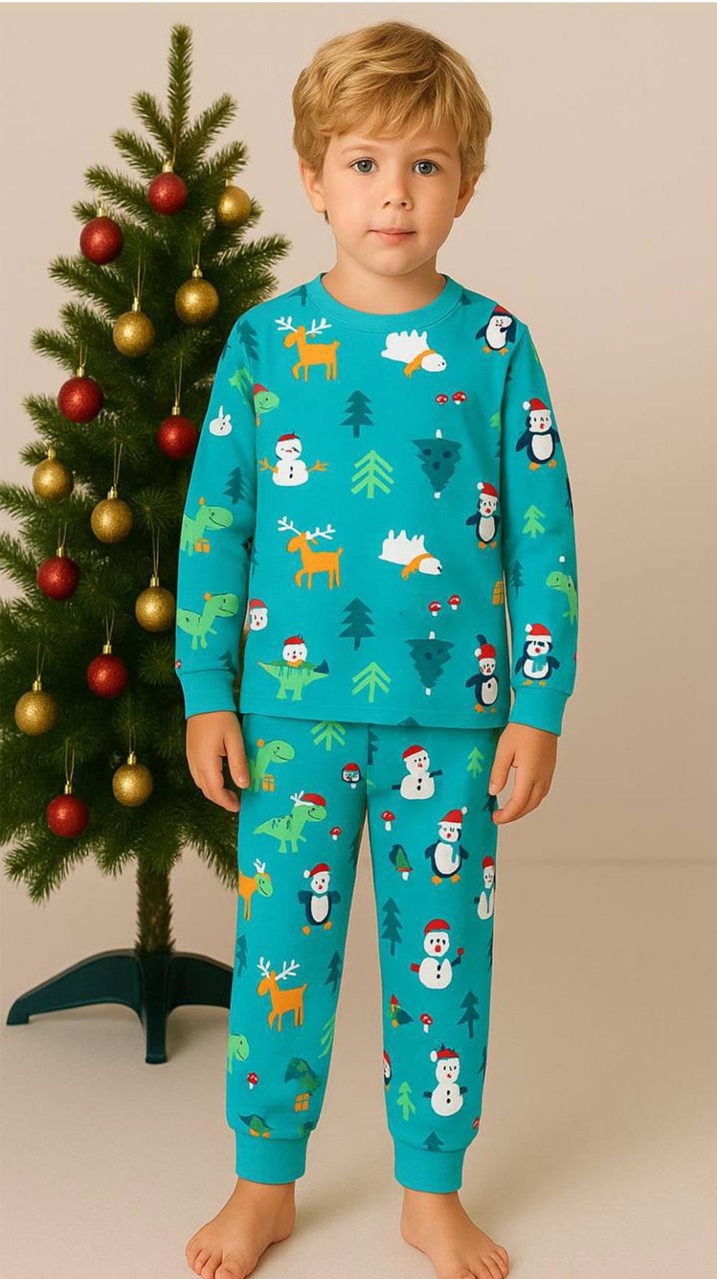 %100 Cotton Unısex Pamuklu Pijama Takımı (8-12 Yaş)