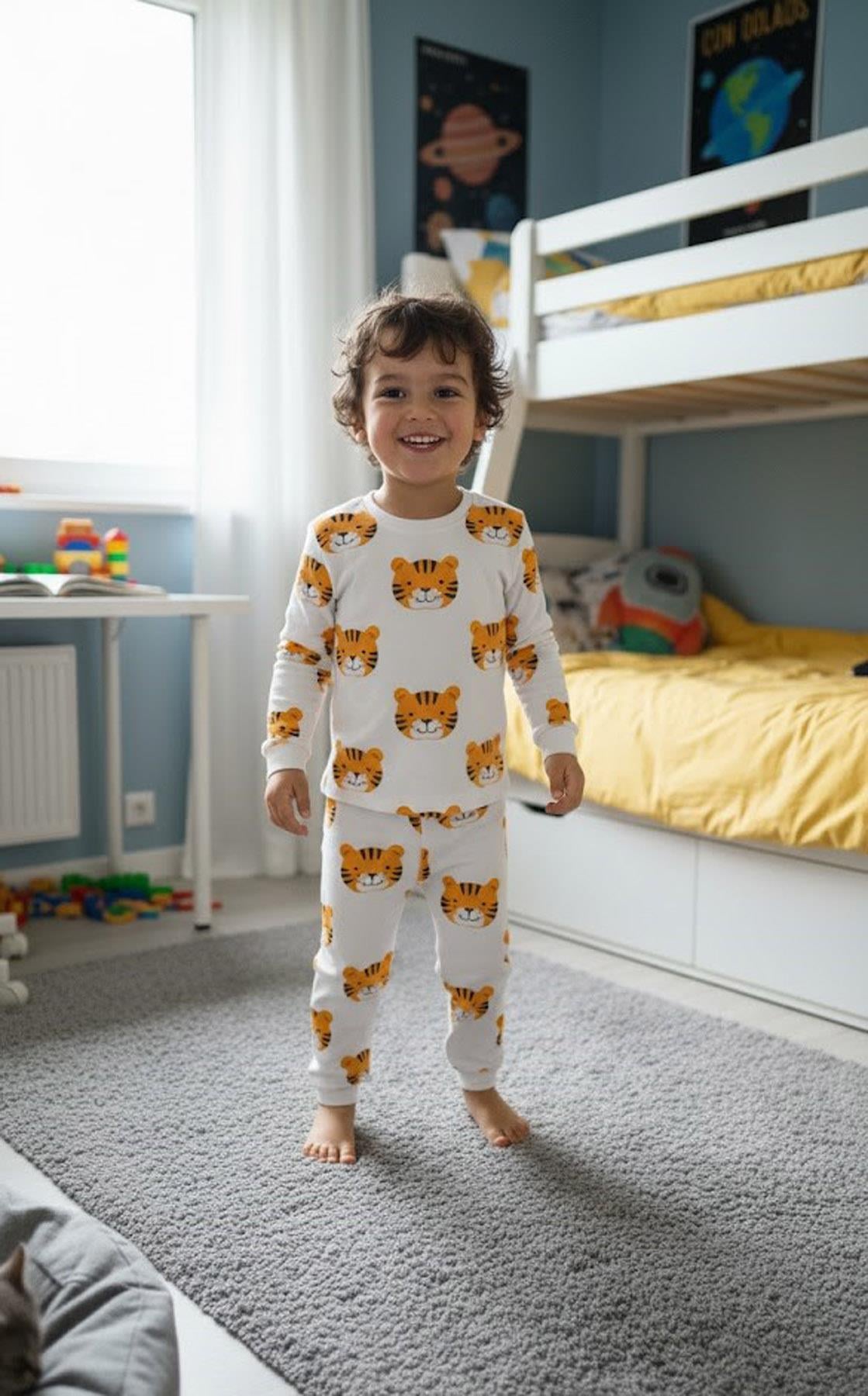 Aslan Pamuklu Pijama Takımı (3-12 Yaş)